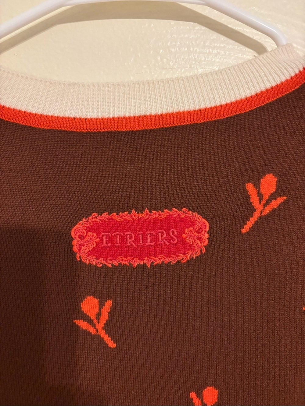 Hermès Paris Etriers Wool Cashmere Knit Top 42 Brown Orange Horse Bit Sweater - Picture 10 of 10